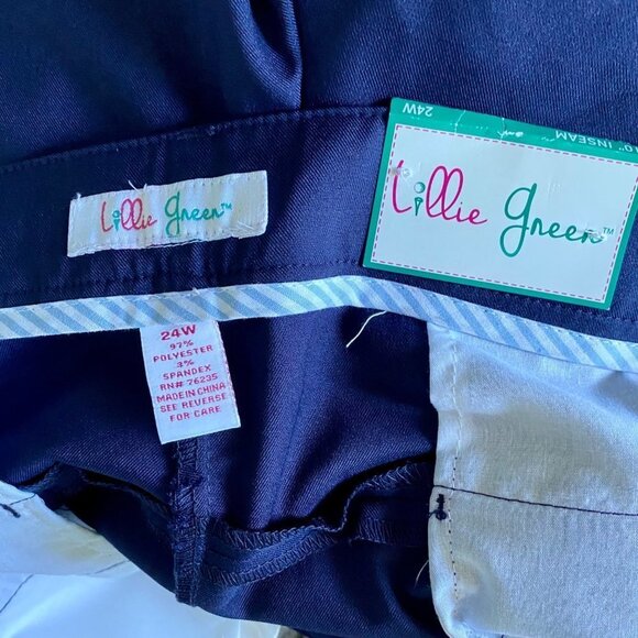 Lillie Green Navy Blue Shorts Size 24W New with Tags - Picture 6 of 7